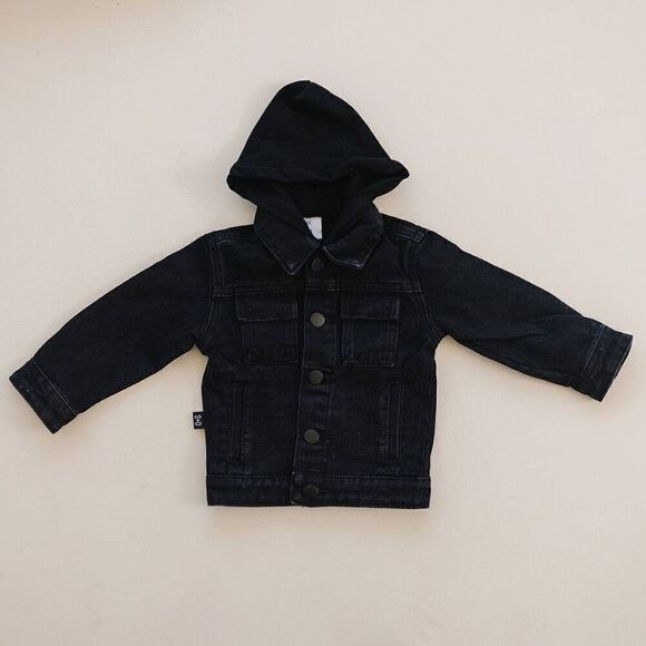 NWT Olive and Scout TATE DENIM JACKET - Black - 12-18M - Picture 3 of 4